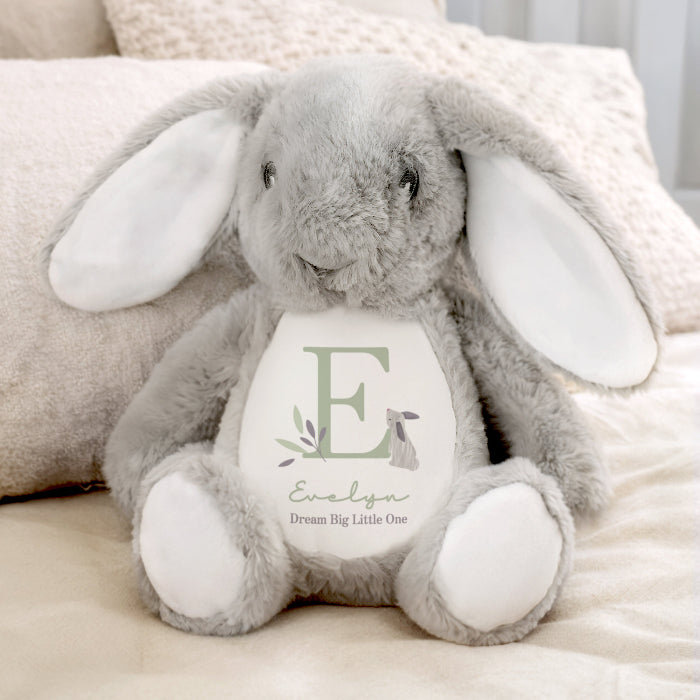 Personalised Woodland Bunny Rabbit Soft Toy - Newborn Baby Gift