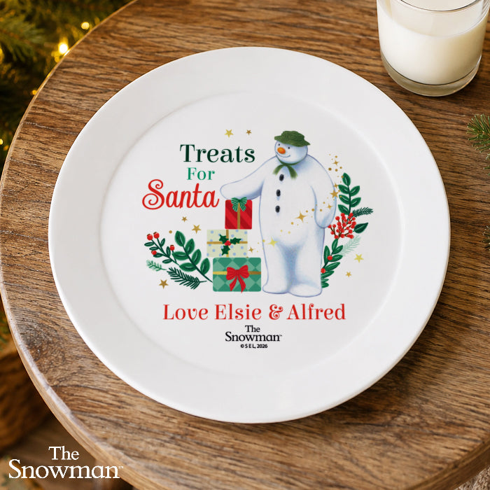 Personalised The Snowman Christmas Eve Plate - Treats For Santa