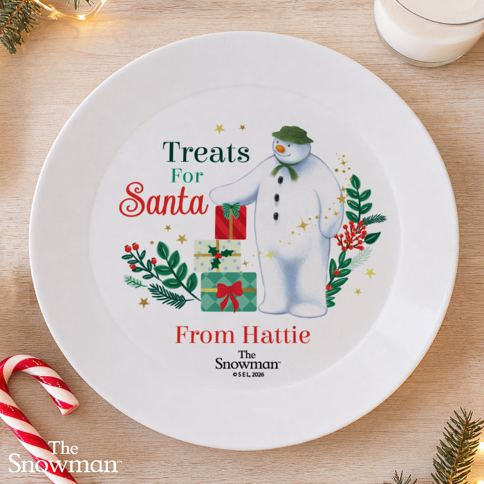 Personalised The Snowman Christmas Eve Plate - Treats For Santa