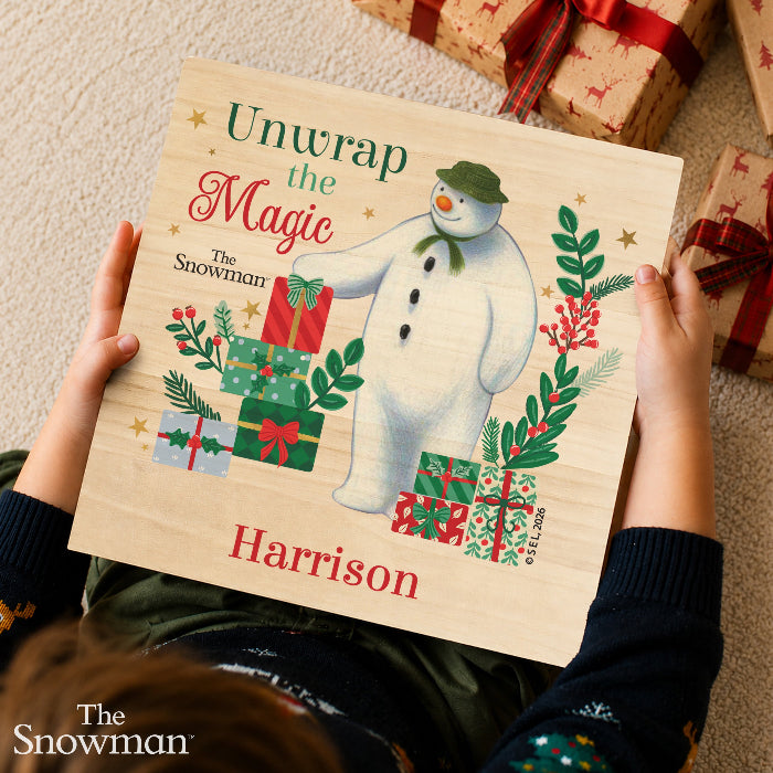 Personalised The Snowman Christmas Eve Wooden Box - Christmas Wishes