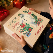 Personalised The Snowman Christmas Eve Wooden Box - Christmas Wishes