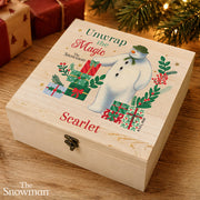 Personalised The Snowman Christmas Eve Wooden Box - Christmas Wishes