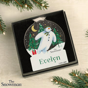 Personalised The Snowman Christmas Acrylic Decoration - Christmas Wishes