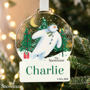 Personalised The Snowman Christmas Acrylic Decoration - Christmas Wishes