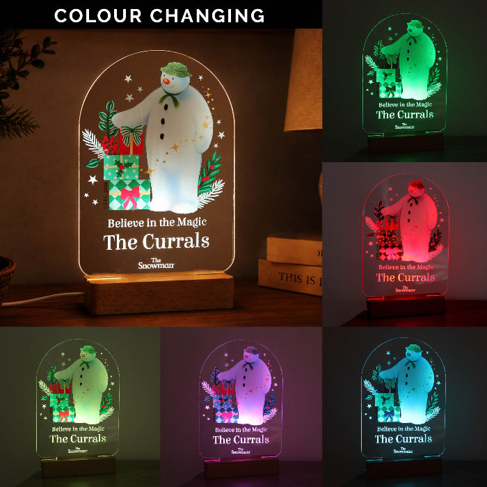 Personalised The Snowman Christmas LED Light sign - Christmas Wishes