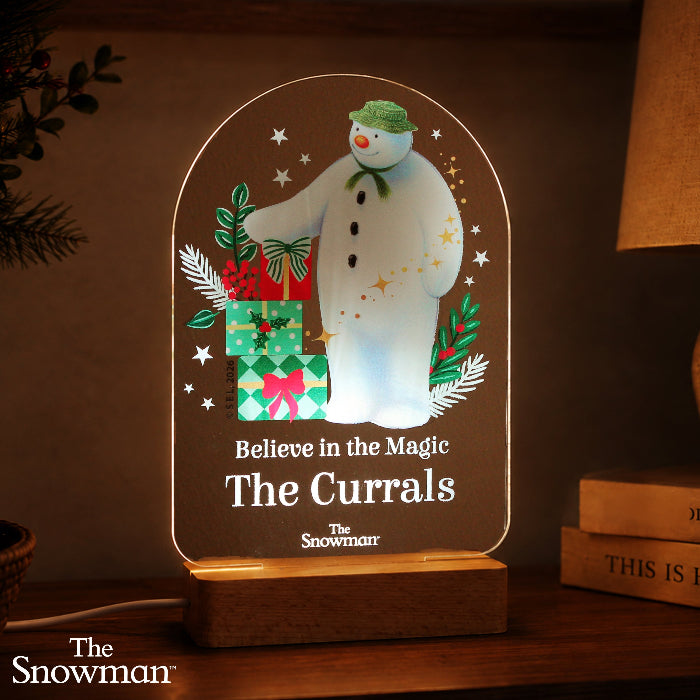 Personalised The Snowman Christmas LED Light sign - Christmas Wishes