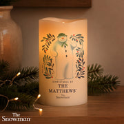 Personalised The Snowman Botanical Christmas LED Candle