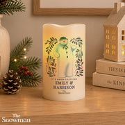 Personalised The Snowman Botanical Christmas LED Candle