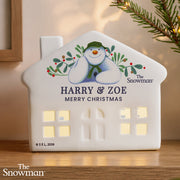 Personalised The Snowman Botanical Christmas LED House Ornament 