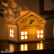 Personalised The Snowman Botanical Christmas LED House Ornament 