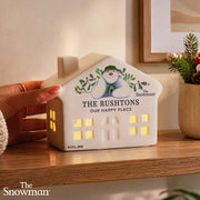 Personalised The Snowman Botanical Christmas LED House Ornament 