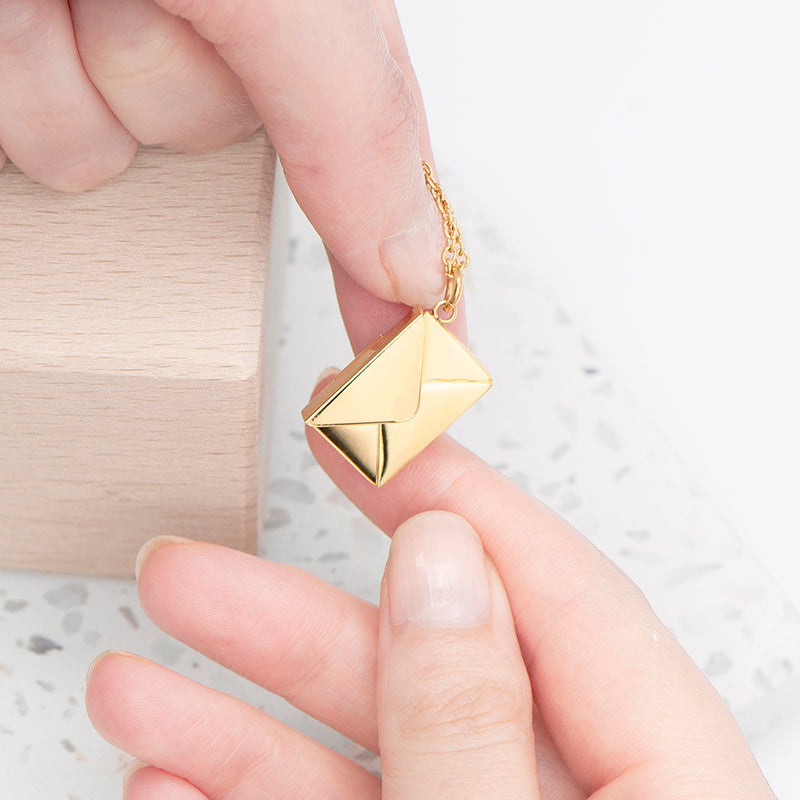 Personalised Secret Message Envelope Necklace