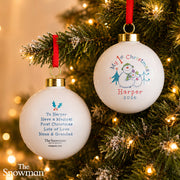 Personalised The Snowman My 1st Christmas Ceramic Bauble | Ornament 