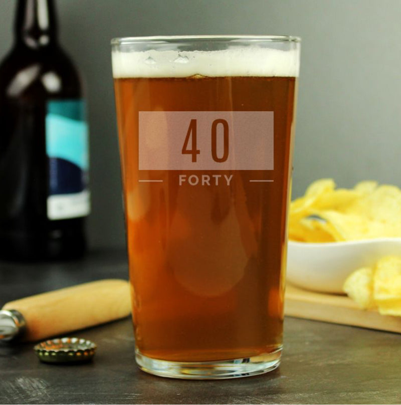40th Birthday Pint Glass