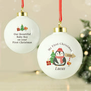 Personalised Baby’s First Christmas Penguin Bauble