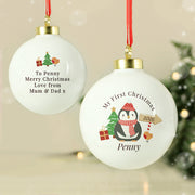Personalised Baby’s First Christmas Penguin Bauble