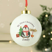 Personalised Baby’s First Christmas Penguin Bauble