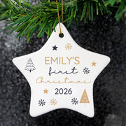 Personalised Baby’s First Christmas Star Tree Decoration
