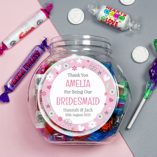 Personalised Bridesmaid Sweet Jar Gift