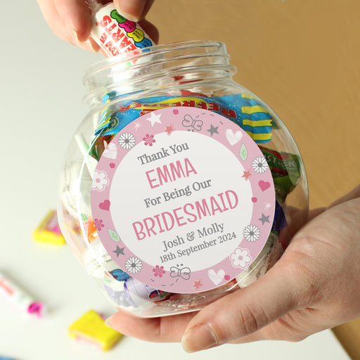 Personalised Bridesmaid Sweet Jar Gift