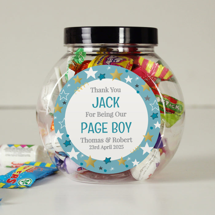 Personalised Page Boy Sweet Jar Gift