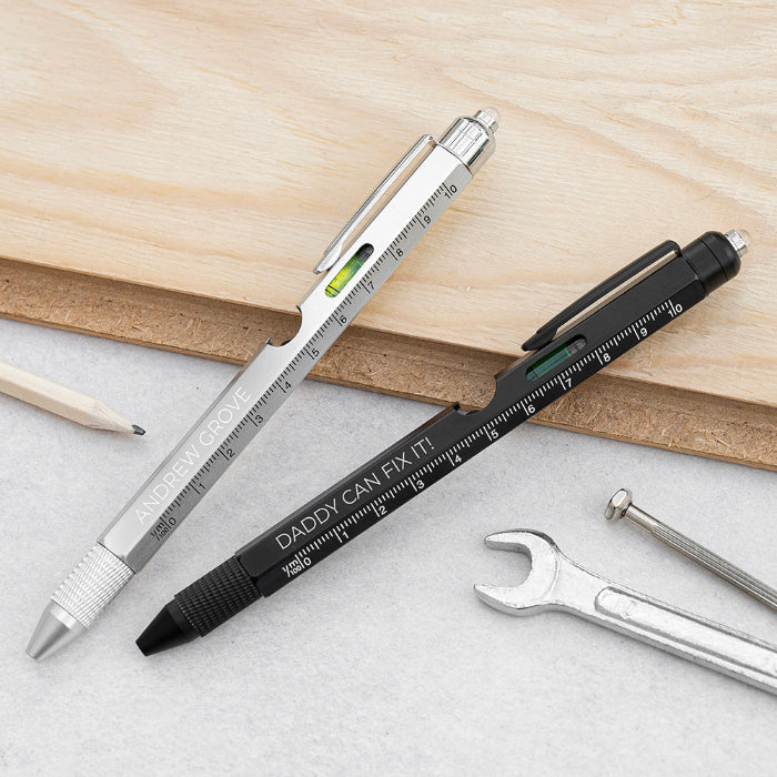 Personalised Spirit Level Multitool Pen with LED Torch