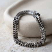 Monogrammed Men's Braided Steel Bracelet