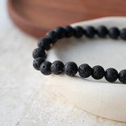 Personalised Men's Lava Stone Beaded Bracelet - Gift For Him