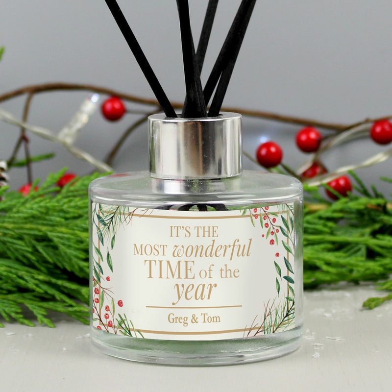 Personalised Wonderful Time of The Year Christmas Reed Diffuser