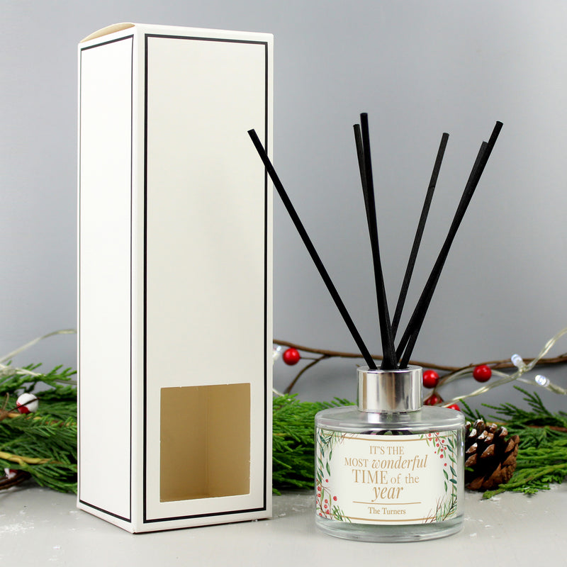Personalised Wonderful Time of The Year Christmas Reed Diffuser