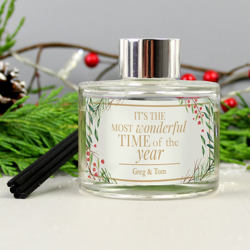 Personalised Wonderful Time of The Year Christmas Reed Diffuser