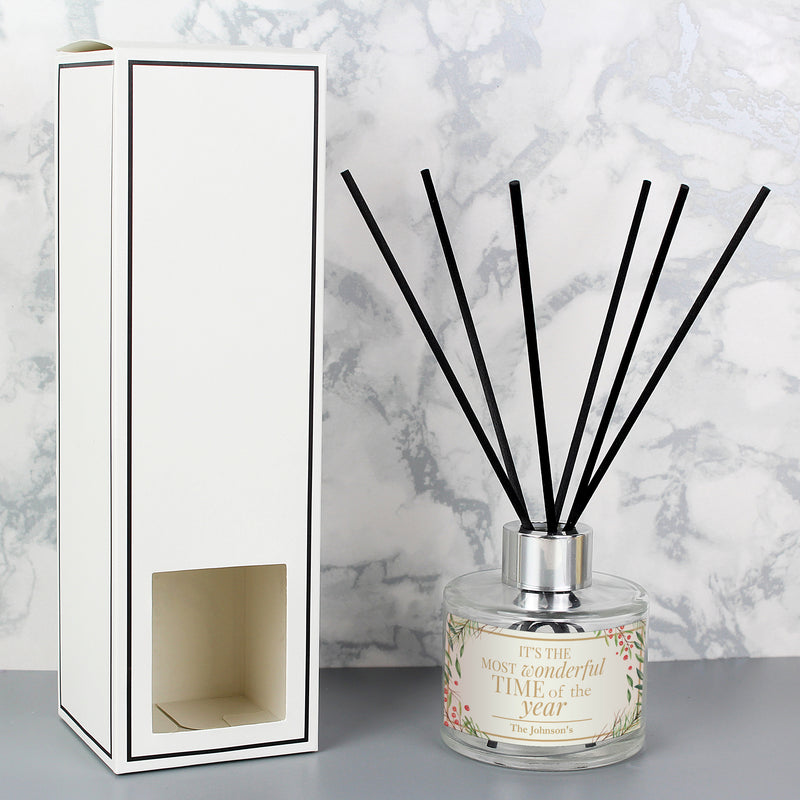 Personalised Wonderful Time of The Year Christmas Reed Diffuser