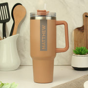 Personalised Large Name 40oz Double Wall Insulated Travel Cup - Brown