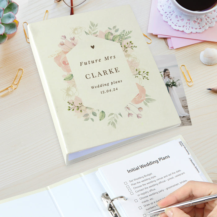 Personalised Floral Watercolour Wedding Planner