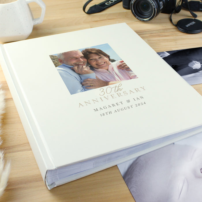 Personalised Photo Upload Silver 25th Anniversary Photo Album