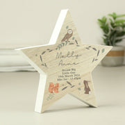 Personalised Woodland Animal New Baby Star Ornament