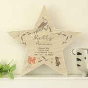 Personalised Woodland Animal New Baby Star Ornament