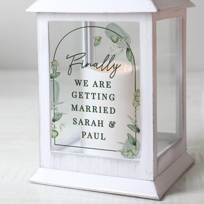 Personalised Botanical Wedding Venue Lantern Decoration
