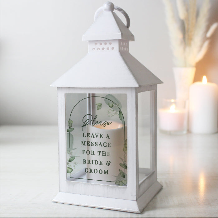 Personalised Botanical Wedding Venue Lantern Decoration
