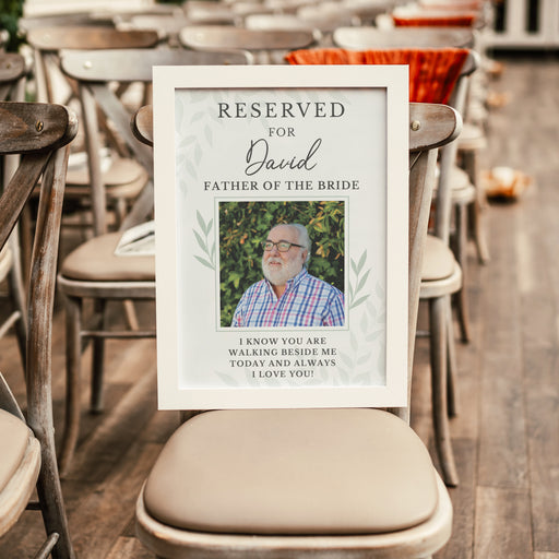 Personalised Reserved For Wedding Memorial Photo Framed Print - A3 White