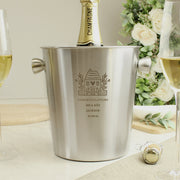 Engraved House Stainless Steel Ice Bucket