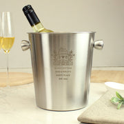 Engraved House Stainless Steel Ice Bucket