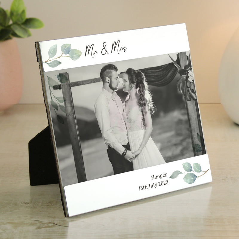 Personalised Botanical Wedding Photo Frame 6x4