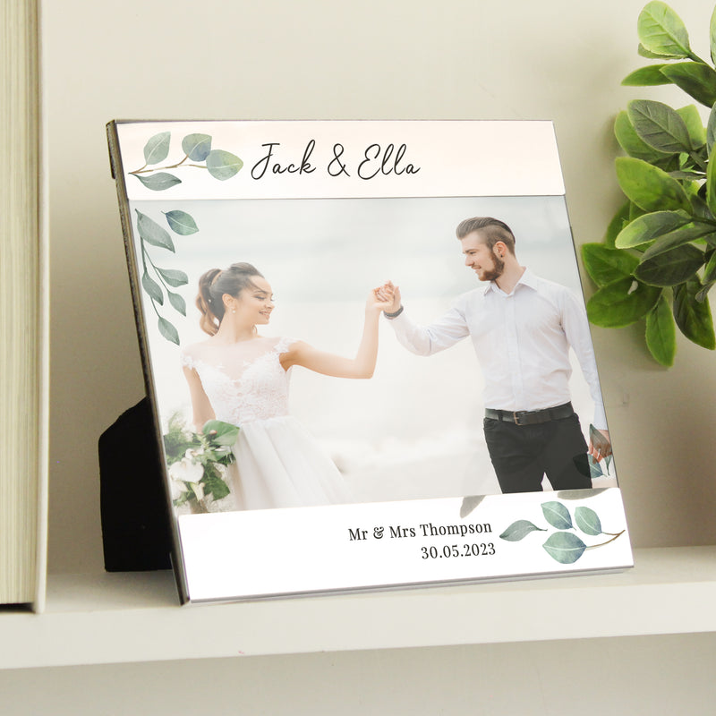 Personalised Botanical Wedding Photo Frame 6x4