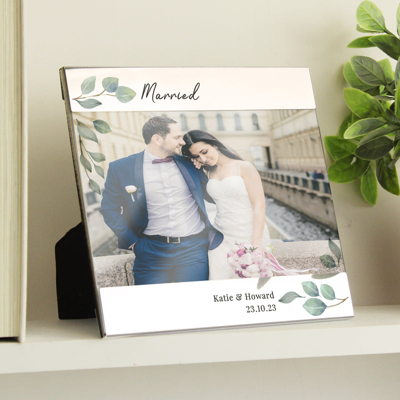 Personalised Botanical Wedding Photo Frame 6x4