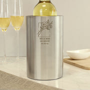Engraved Botanical Wedding Wine Cooler
