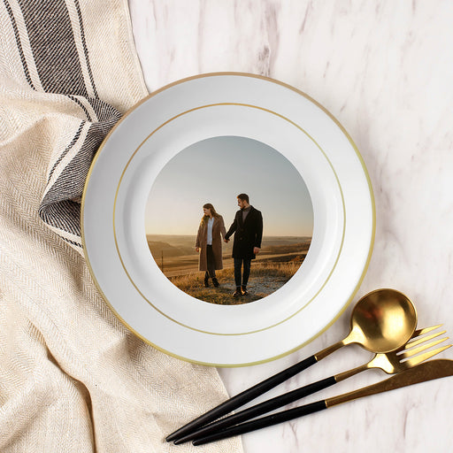 Personalised Gold Rim Photo Plate