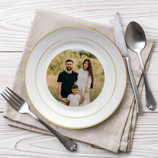 Personalised Gold Rim Photo Plate