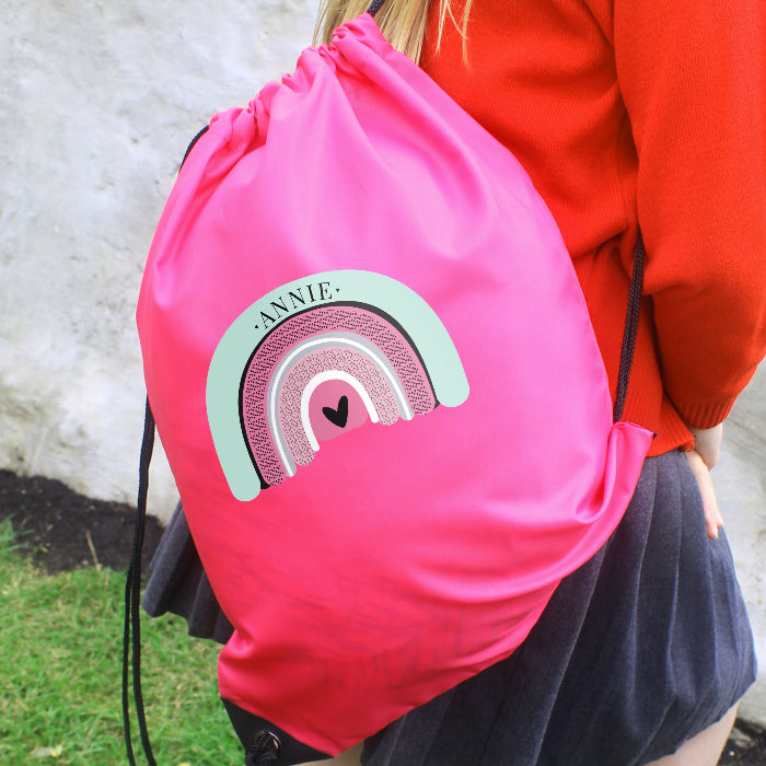 Personalised Rainbow Pink Swim & Kit Bag