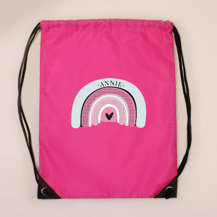 Personalised Rainbow Pink Swim & Kit Bag